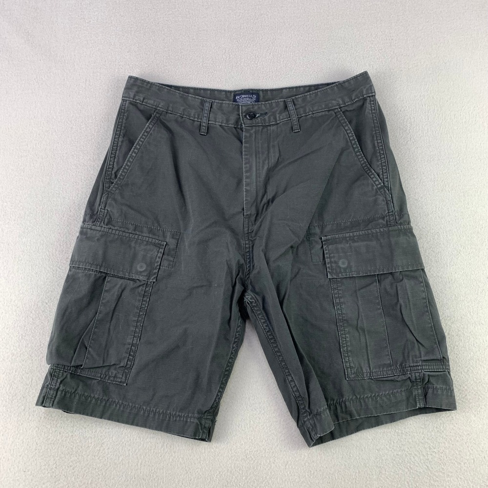 Levi Strauss Cargo Shorts Mens 32 Grey Baggy Cotton Military Style Y2K Skater